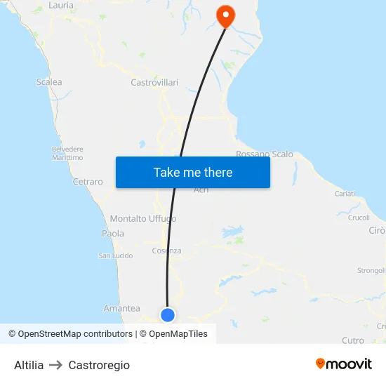 Altilia to Castroregio map