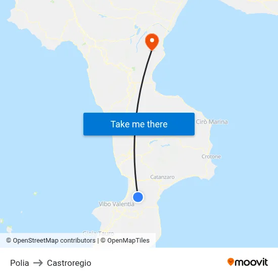 Polia to Castroregio map