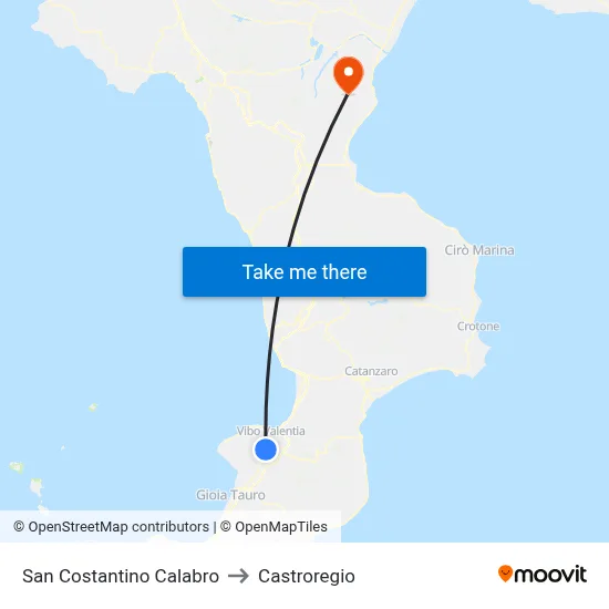 San Costantino Calabro to Castroregio map