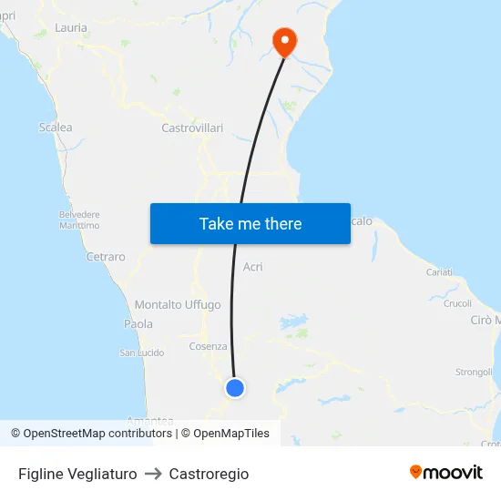 Figline Vegliaturo to Castroregio map