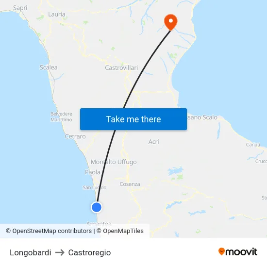 Longobardi to Castroregio map