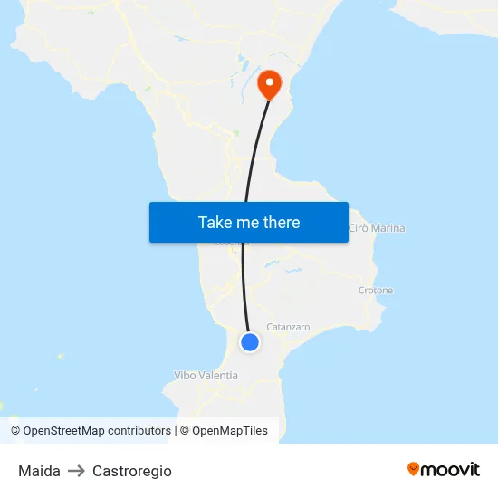 Maida to Castroregio map