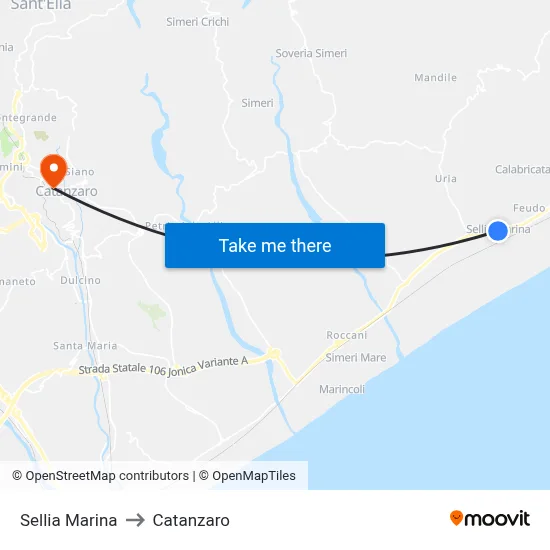 Sellia Marina to Catanzaro map