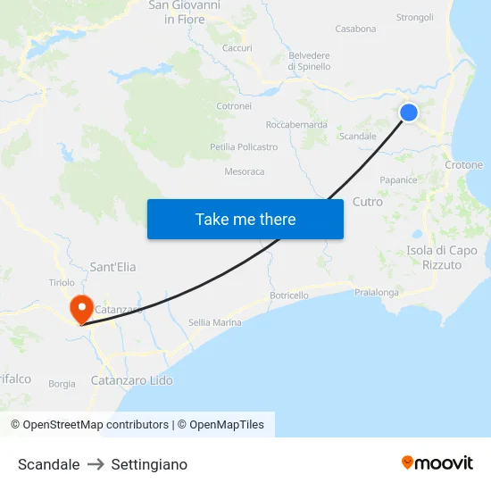 Scandale to Settingiano map