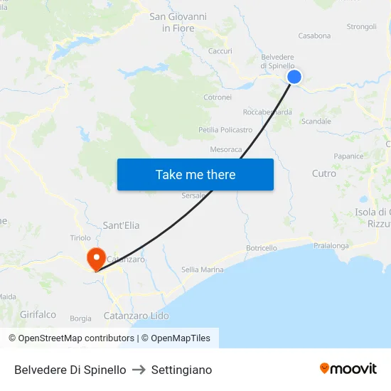 Belvedere Di Spinello to Settingiano map