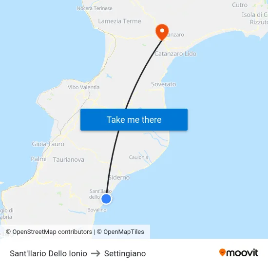 Sant'Ilario Dello Ionio to Settingiano map