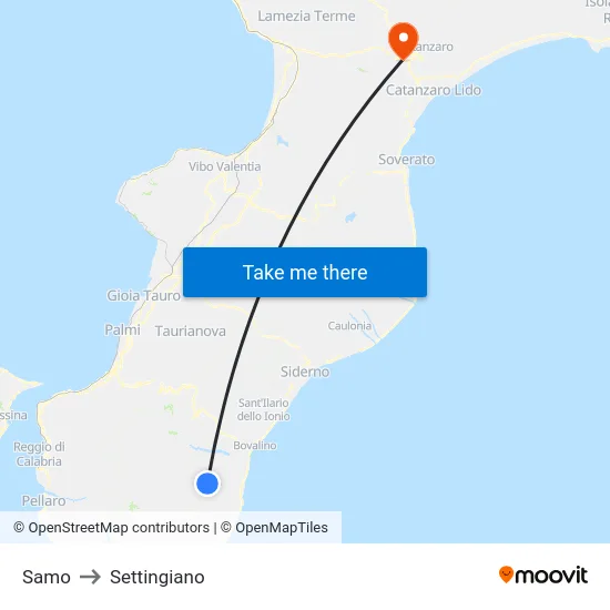 Samo to Settingiano map