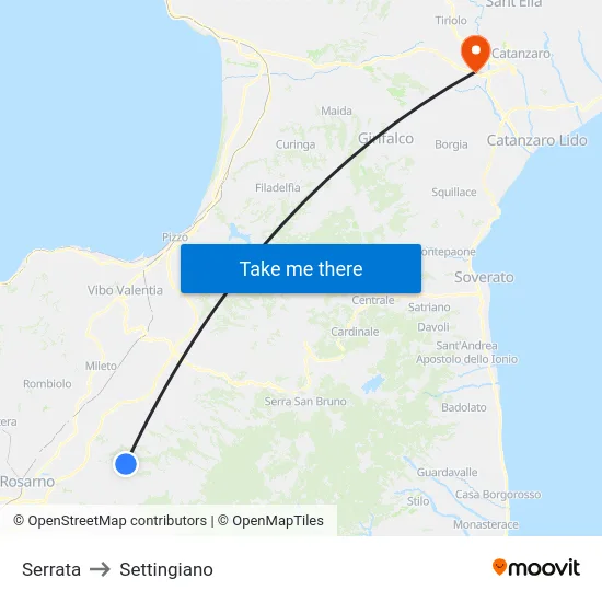 Serrata to Settingiano map
