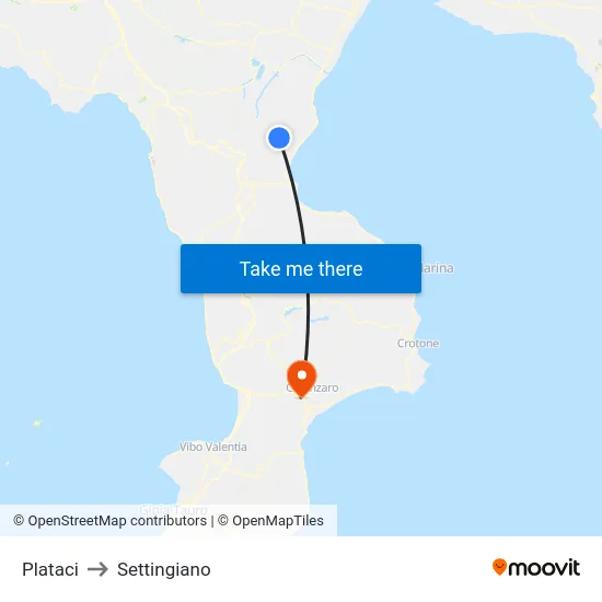 Plataci to Settingiano map