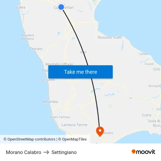 Morano Calabro to Settingiano map