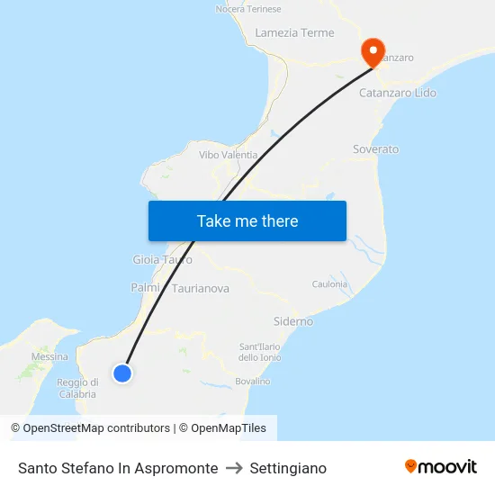 Santo Stefano In Aspromonte to Settingiano map