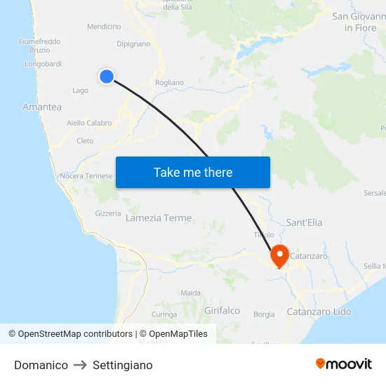 Domanico to Settingiano map