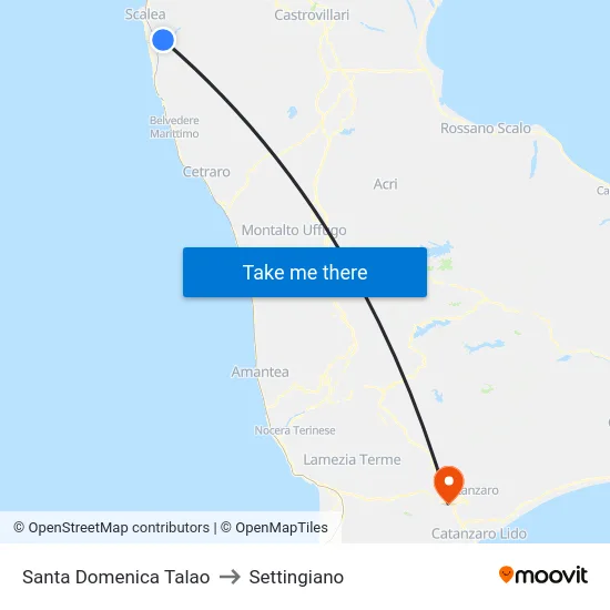 Santa Domenica Talao to Settingiano map