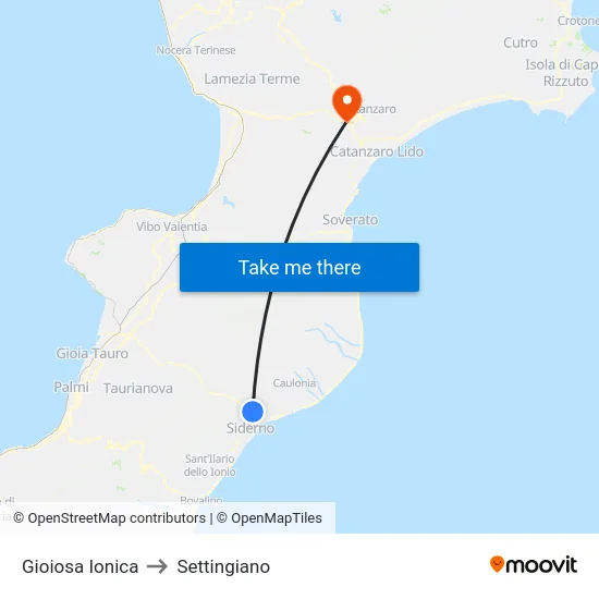 Gioiosa Ionica to Settingiano map