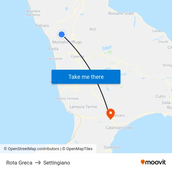Rota Greca to Settingiano map