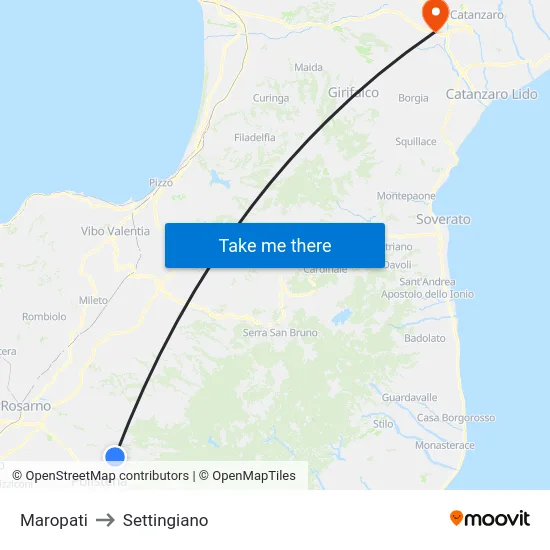 Maropati to Settingiano map