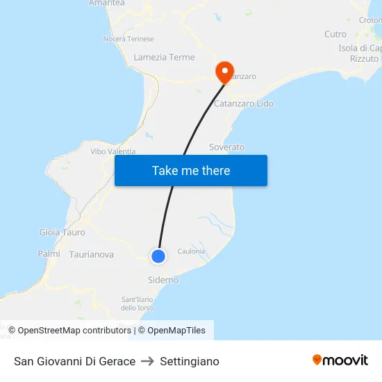 San Giovanni Di Gerace to Settingiano map
