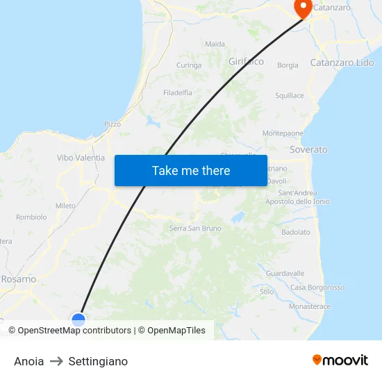 Anoia to Settingiano map