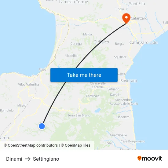 Dinami to Settingiano map