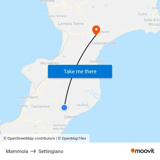 Mammola to Settingiano map