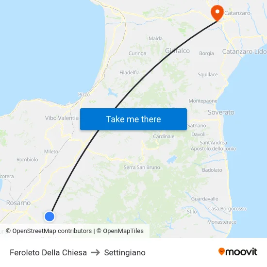 Feroleto Della Chiesa to Settingiano map