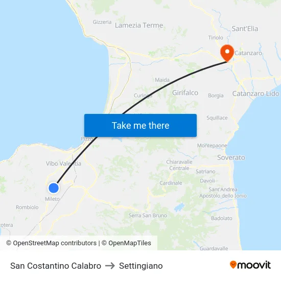 San Costantino Calabro to Settingiano map