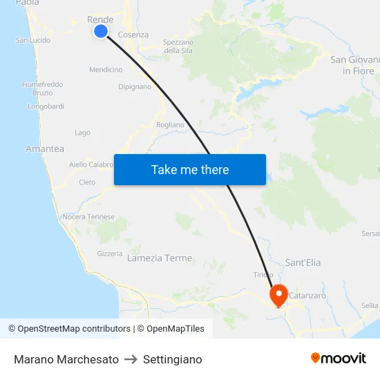 Marano Marchesato to Settingiano map