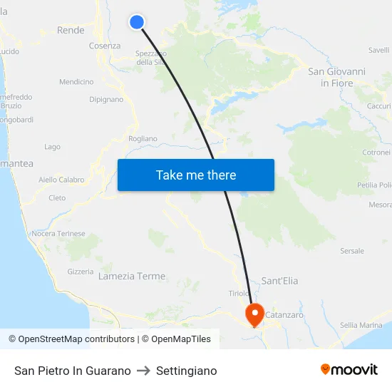 San Pietro In Guarano to Settingiano map