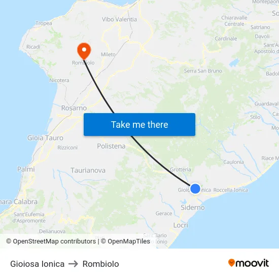 Gioiosa Ionica to Rombiolo map