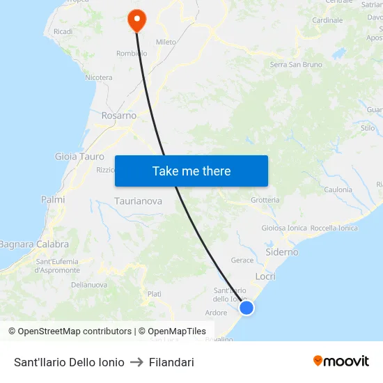 Sant'Ilario Dello Ionio to Filandari map