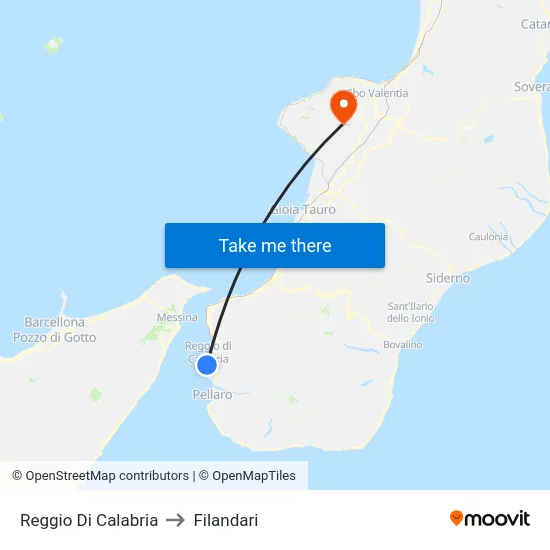 Reggio Di Calabria to Filandari map