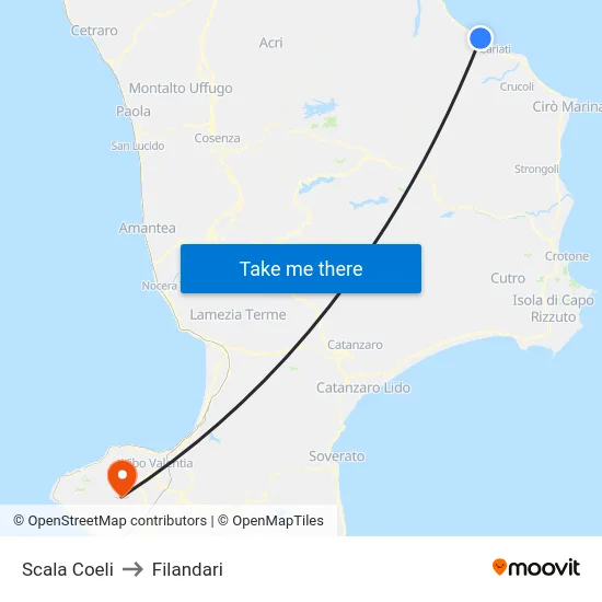 Scala Coeli to Filandari map