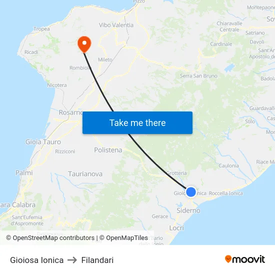 Gioiosa Ionica to Filandari map