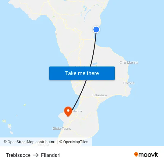 Trebisacce to Filandari map