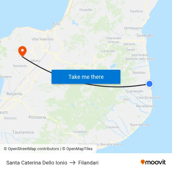 Santa Caterina Dello Ionio to Filandari map