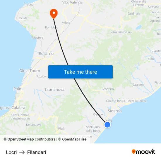Locri to Filandari map