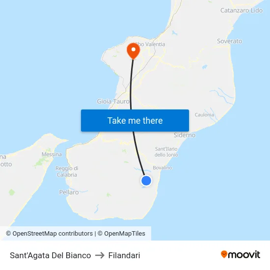 Sant'Agata Del Bianco to Filandari map