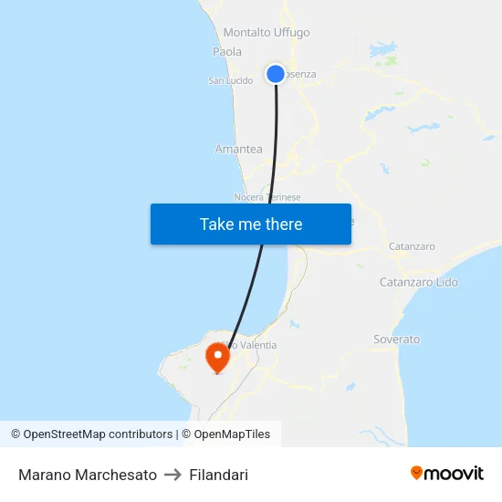 Marano Marchesato to Filandari map