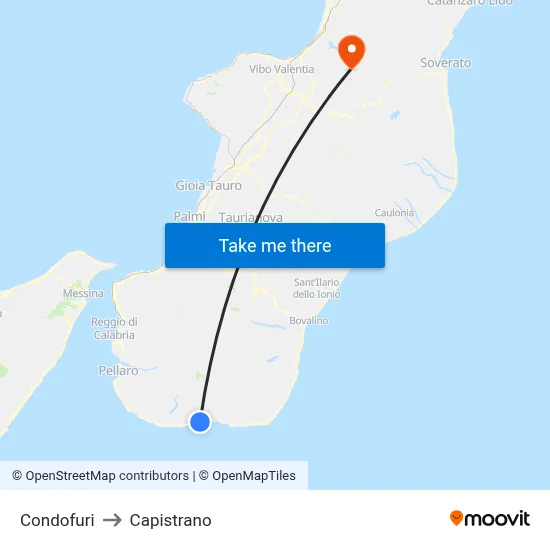 Condofuri to Capistrano map