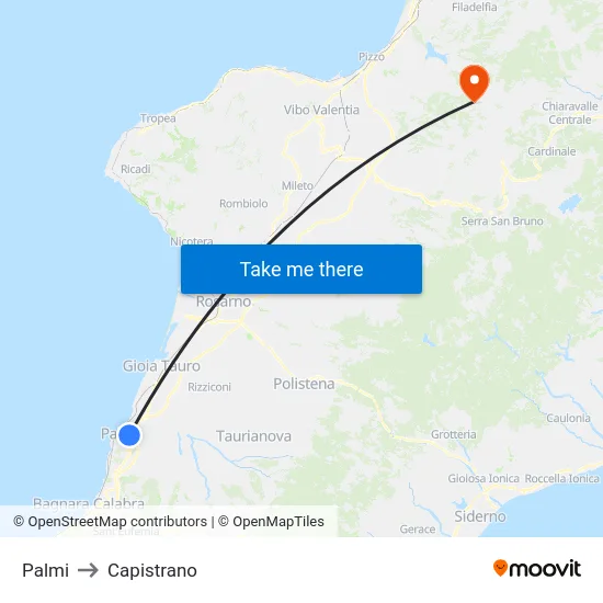 Palmi to Capistrano map