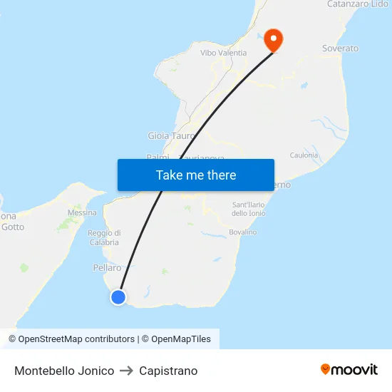 Montebello Jonico to Capistrano map
