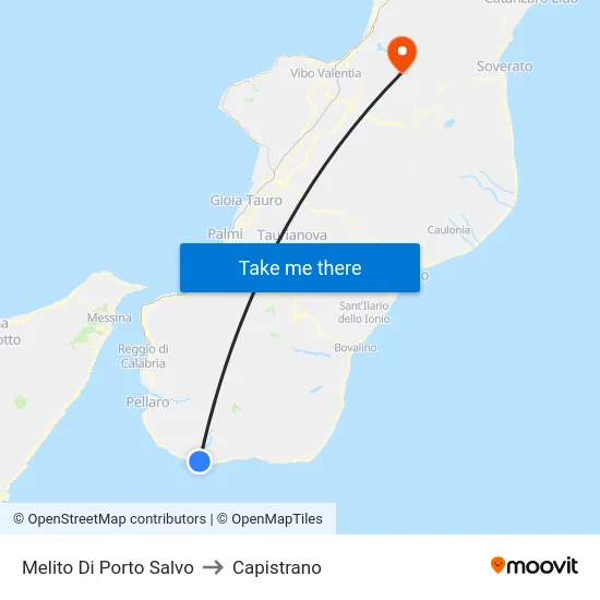 Melito Di Porto Salvo to Capistrano map