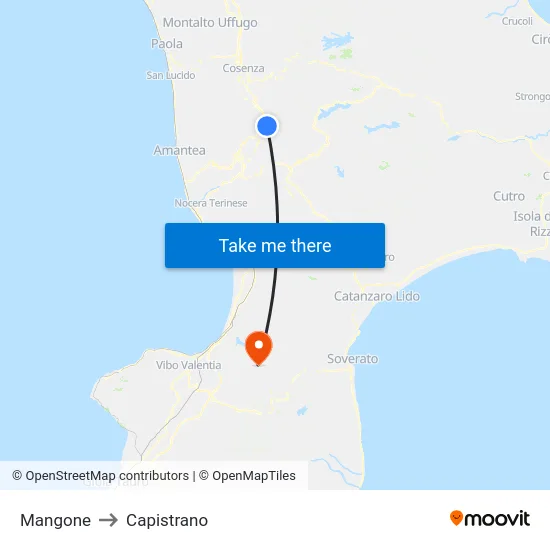 Mangone to Capistrano map
