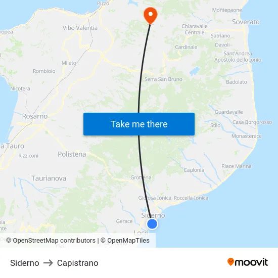 Siderno to Capistrano map