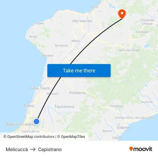 Melicuccà to Capistrano map