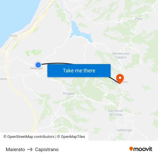 Maierato to Capistrano map