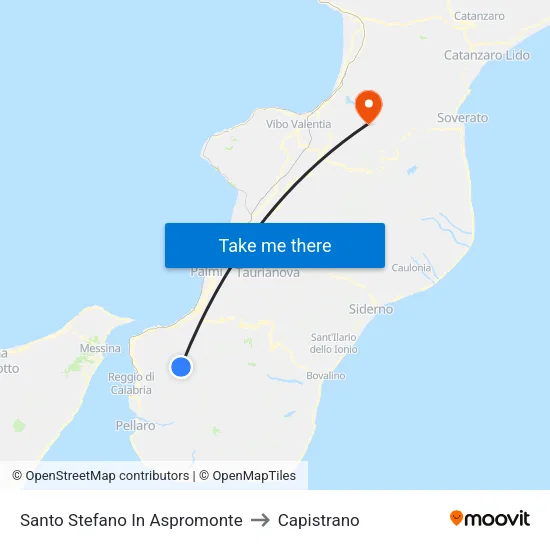 Santo Stefano In Aspromonte to Capistrano map