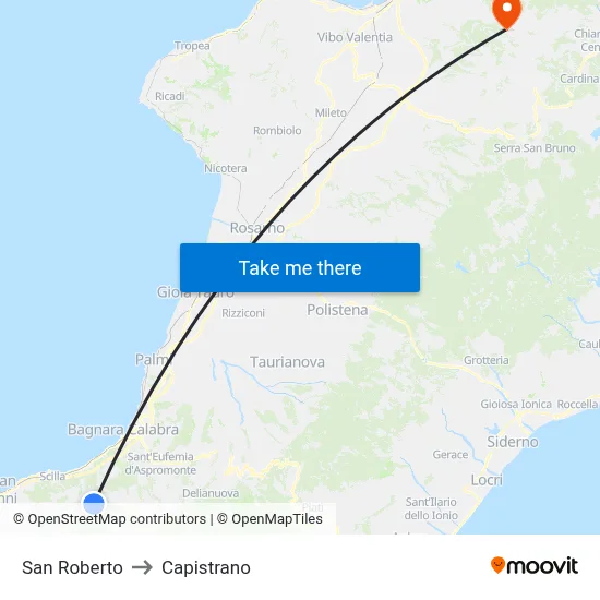 San Roberto to Capistrano map