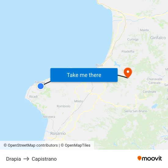 Drapia to Capistrano map