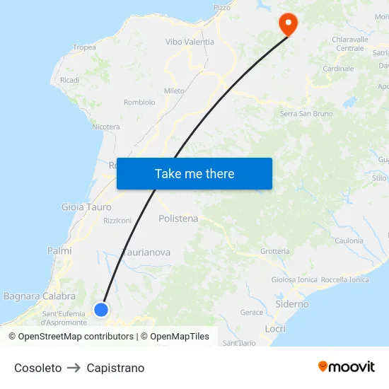 Cosoleto to Capistrano map